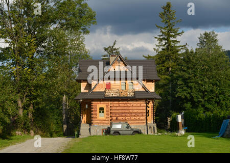 Traditionelles Holzhaus, Strazyska, Zakopane, Polen, Tradizionale casa di legno, Polonia Foto Stock