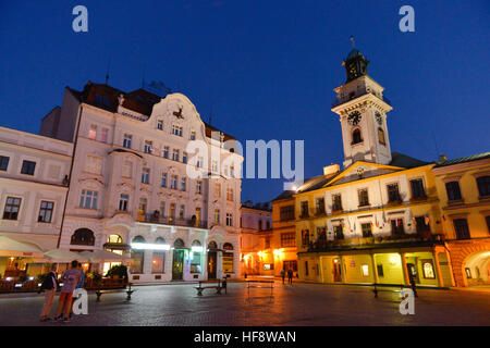 Il Rathaus, Marktplatz, Cieszyn, Polen, Municipio marketplace, Polonia Foto Stock