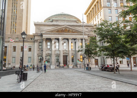 BAnk of Montreal Place d'Armes a Montreal, in Quebec, Canada Foto Stock