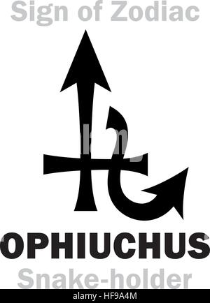 Astrologia: segno zodiacale OFIUCO (il serpente-titolare) Illustrazione Vettoriale