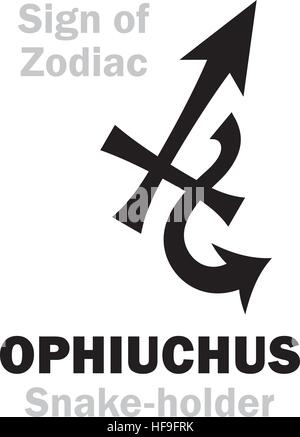 Astrologia: segno zodiacale OFIUCO (il serpente-titolare) Illustrazione Vettoriale