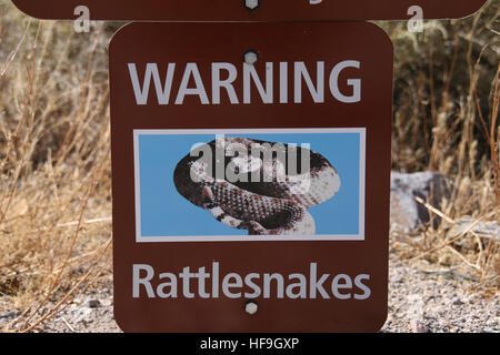 Rattle Snake segno di avvertimento Foto Stock