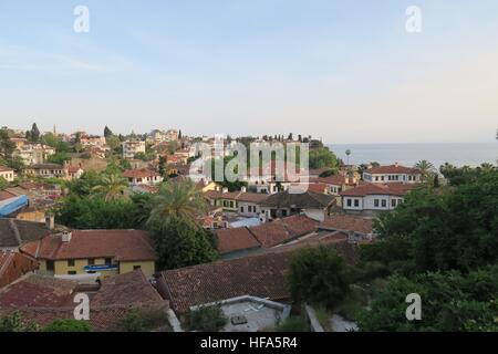 Tramonto a Antalyas Oldtown Kaleici in Turchia Foto Stock