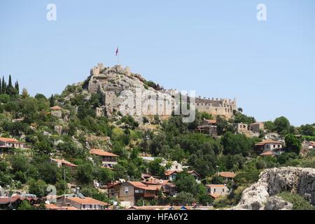 Porto di Kalekoy e Simena castello vicino Kekova island in Turchia Foto Stock