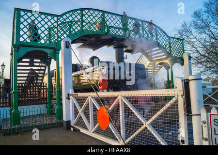 GWR 6430 bauletto locomotiva del serbatoio, 1932, Nord Stazione Weald, Epping Ongar ferroviaria patrimonio, Steam Railway, Essex, Inghilterra Foto Stock