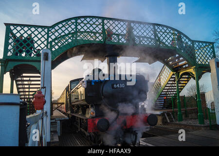 GWR 6430 bauletto locomotiva del serbatoio, 1932, Nord Stazione Weald, Epping Ongar ferroviaria patrimonio, Steam Railway, Essex, Inghilterra Foto Stock