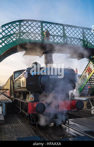 GWR 6430 bauletto locomotiva del serbatoio, 1932, Nord Stazione Weald, Epping Ongar ferroviaria patrimonio, Steam Railway, Essex, Inghilterra Foto Stock