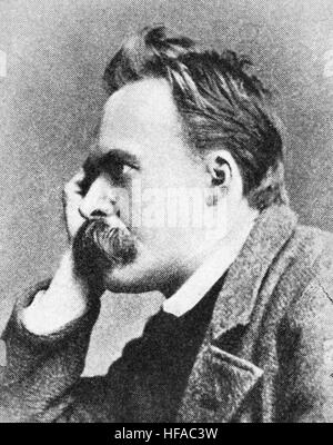 Friedrich Wilhelm Nietzsche, 1844-1900, un filosofo tedesco, culturale critico, poeta, filologo,, riproduzione foto dall'anno 1895, digitale migliorata Foto Stock