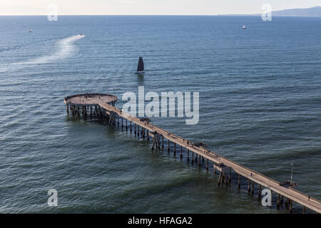 Aerial del famoso Molo Venezia a Los Angeles in California. Foto Stock