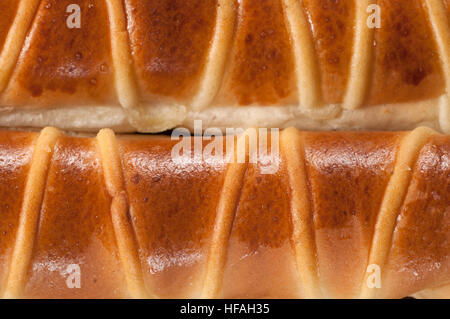 Rulli con panna montata, close up shot Foto Stock