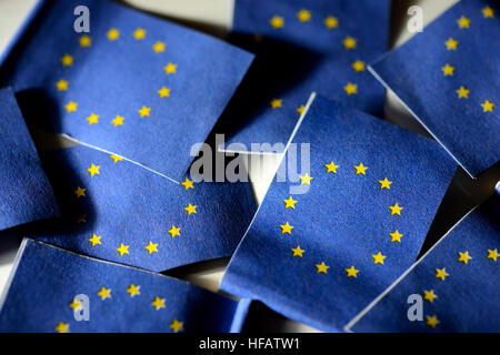 Le bandiere della Unione Europea Foto Stock