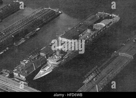 SS Normandie Pier 88 1941 visualizza Foto Stock