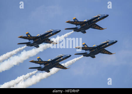 Il Jacksonville, Florida (nov. 5, 2016) F/A-18C calabroni DA PARTE DEGLI STATI UNITI Navy dimostrazione di volo squadrone, Blue Angels, eseguire una dimostrazione dell'antenna durante il 2016 il mare e il cielo spettacolari nella spiaggia di Jacksonville. Lo spettacolo ha inoltre presentato le prestazioni dell'antenna da altri militari e civili di squadre di volo, intrattenimento dal vivo e la possibilità di vedere gli aerei militari e i veicoli e gli Stati Uniti Il Comando Operazioni Speciali Team paracadute. (U.S. Navy foto di Sottufficiali di seconda classe Timoteo Schumaker/rilasciato)161105-N-UK306-368 Unisciti alla conversazione: http://www.navy.mil/viewGallery.asp http://www.faceb Foto Stock