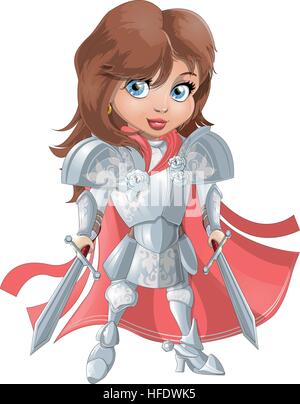 Ragazza knight in armor Illustrazione Vettoriale