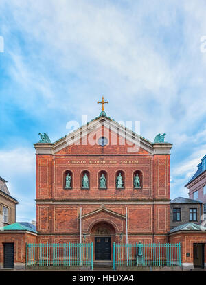 Saint Ansgar's Cathedral di Copenhagen, Danimarca è la principale chiesa della diocesi Cattolica Romana di Copenhagen, che abbraccia tutta la Danimarca. Foto Stock