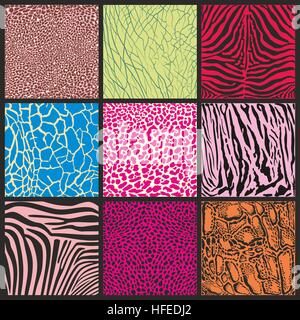 Set di astratta di camuffamento di animali africani Foto Stock