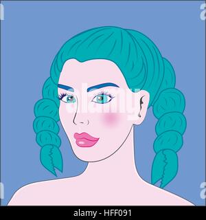 Il cancro bella ragazza ritratto Illustrazione Vettoriale