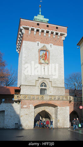 Florian's Gate via Florianska Cracovia Polonia Foto Stock