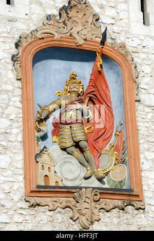 Il bassorilievo di San Florian Florian's Gate Cracovia Polonia Foto Stock