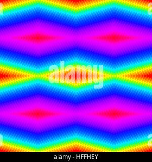 Rainbow geometrica colorante cravatta seamless pattern . Illustrazione Vettoriale