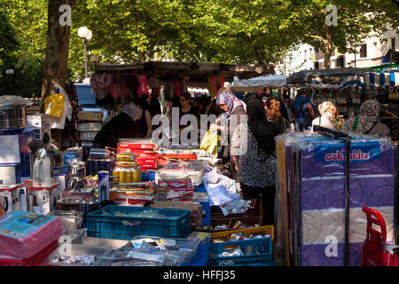 Germania, mercato sul mercato del Nord nel quartiere nord. Foto Stock