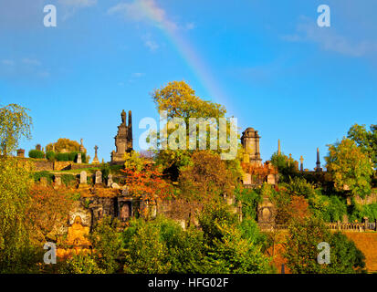 Regno Unito, Scozia, pianure, Glasgow, vista la necropoli, cimitero Vittoriano. Foto Stock