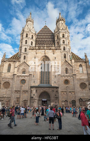 La cattedrale di Santo Stefano, turisti, Vienna, Austria Foto Stock