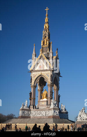 Th Albert Memorial, Hyde Park Londra Foto Stock