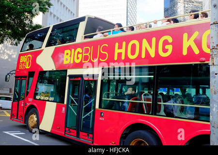 Big Bus Bus Turistico, Isola di Hong Kong, Hong Kong, Cina Foto Stock