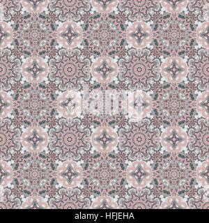 Lusso floreale colorato modello seamless sfondo. Round ornamentali lace pattern, cerchio grigio rosso su sfondo nero Illustrazione Vettoriale