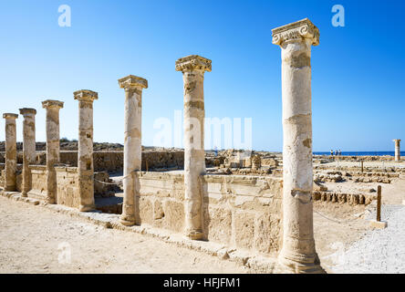 La Grecia, Cipro, Pafos, resti di età ellenistica/periodo Romano nel sito archeologico Foto Stock