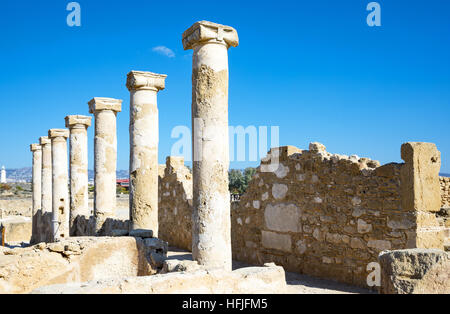 La Grecia, Cipro, Pafos, resti di età ellenistica/periodo Romano nel sito archeologico Foto Stock