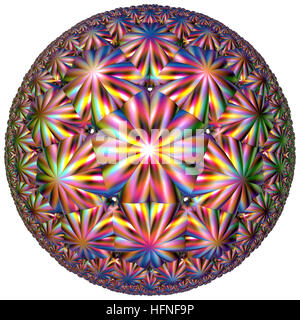 Frattale colorata circolare tassellazione iperbolica forma Foto Stock