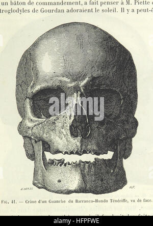 Questo lavoro esamina gli studi antropologici di uomini fossili e selvaggi, accompagnati da illustrazioni e una mappa, esplorando l'evoluzione umana e le società preistoriche. Foto Stock