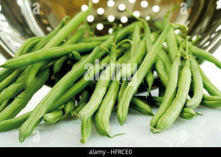 Fagioli verdi (Phaseolus) in un filtro Foto Stock