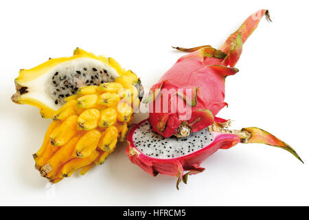 Rosso e giallo (pitayas Hylocereus) Foto Stock