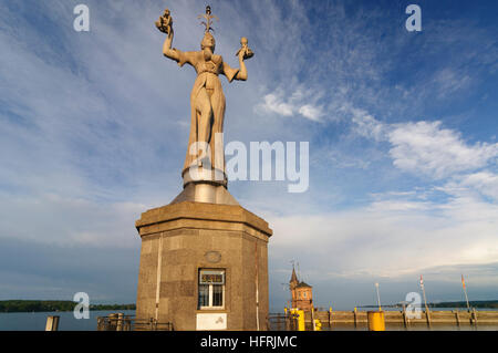 Costanza, costanza: Statua di Imperia nel porto, Bodensee, Lago di Costanza, Baden-Württemberg, Germania Foto Stock