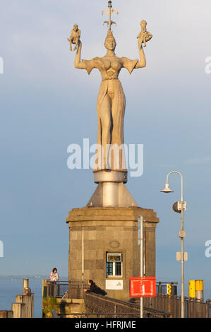 Costanza, costanza: Statua di Imperia nel porto, Bodensee, Lago di Costanza, Baden-Württemberg, Germania Foto Stock