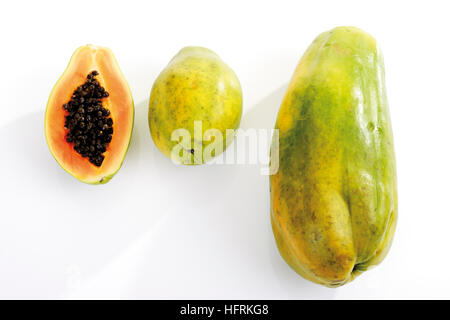 Varietà di papaia (Carica papaya) Foto Stock