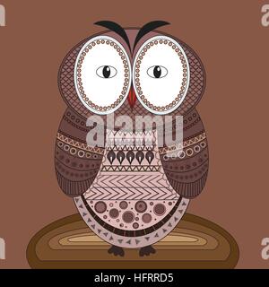 Colorati ornamentali gufo etnica Illustrazione Vettoriale
