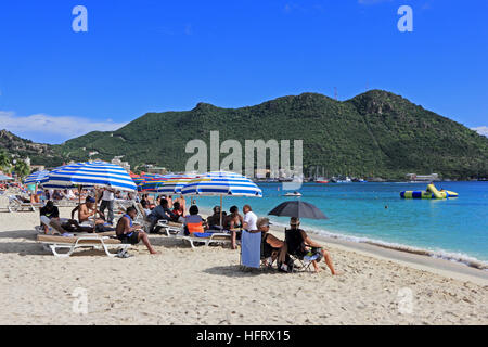 City Beach, Philipsburg, St Maarten Foto Stock