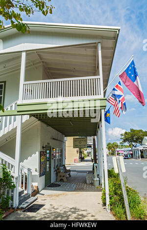 Florida, Cedar Key, Downtown, la seconda strada, il museo storico, Edificio Lutterloh c.1871 Foto Stock