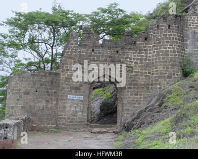 Shivaneri gad o fort ingresso, junnar maharasthra, India Foto Stock