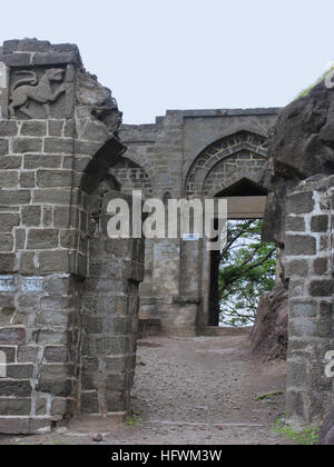 Shivaneri gad o fort ingresso, , India Foto Stock