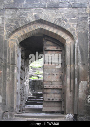 Shivaneri gad o fort ingresso, , India Foto Stock