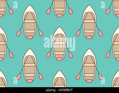Seamless pattern fatta di barche cartoon vista superiore Illustrazione Vettoriale