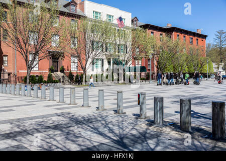 Blair House, la Guest House per il presidente ufficiale di visitatori stranieri. Washington, D.C. Segway Tour nel gruppo anteriore. Foto Stock