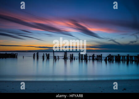 Sandy Hook è una barriera allo spiedo nel New Jersey. La barriera allo spiedo, circa 6 miglia (9,7 km) di lunghezza Foto Stock
