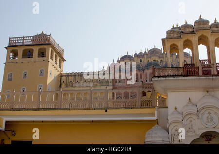 Parte della costruzione del palazzo dei venti Hava Makhal in Jaipur India,una parte, architettura, edilizia, decoro, hava Foto Stock