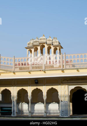 Parte della costruzione del palazzo dei venti Hava Makhal in Jaipur India,una parte, architettura, edilizia, decoro, hava Foto Stock